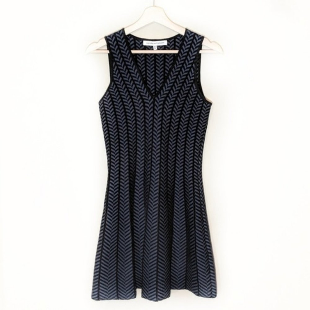 Cupcakes & cashmere herringbone fit & flare dress